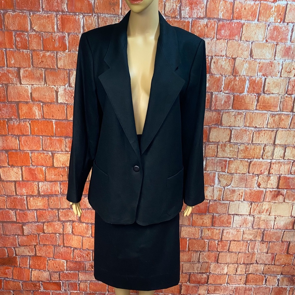 Vintage Devon Plus‎ Size Black Wool Suit
